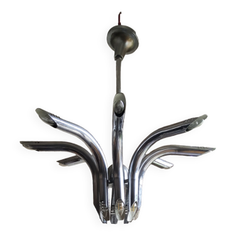 Vintage chrome chandelier by Goffredo Reggiani