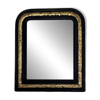 Miroir ancien noir et doré