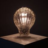 Vintage Murano craquelee glass chrome wall lamp