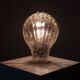 Vintage Murano craquelee glass chrome wall lamp