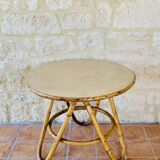 Bamboo and rattan side table circa 60's