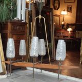 Ancien lustre moderniste 6 feux Lunel