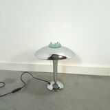 Lampe chromée avec détails en verre, lampe tafel