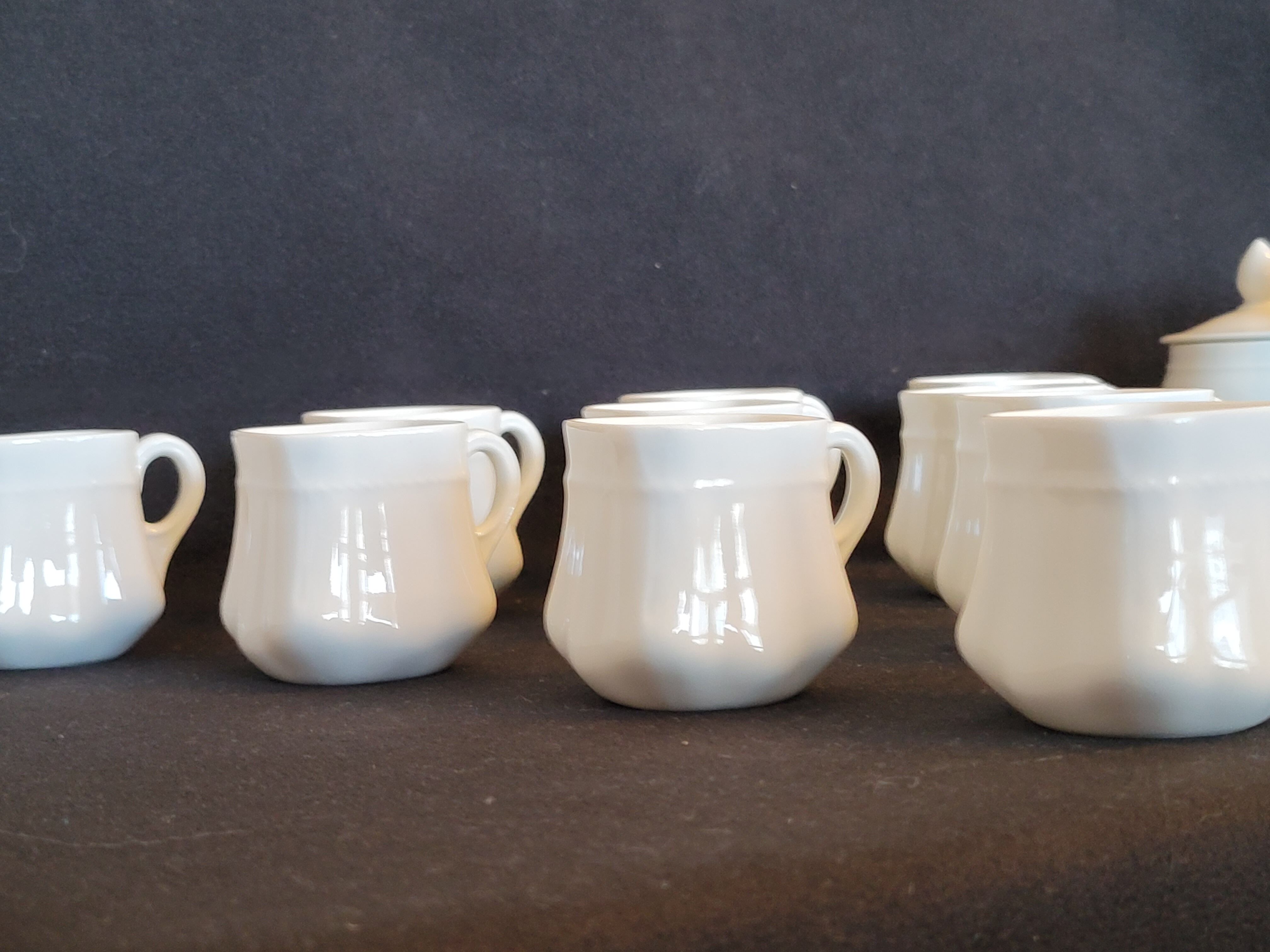 10 old porcelain cream jars