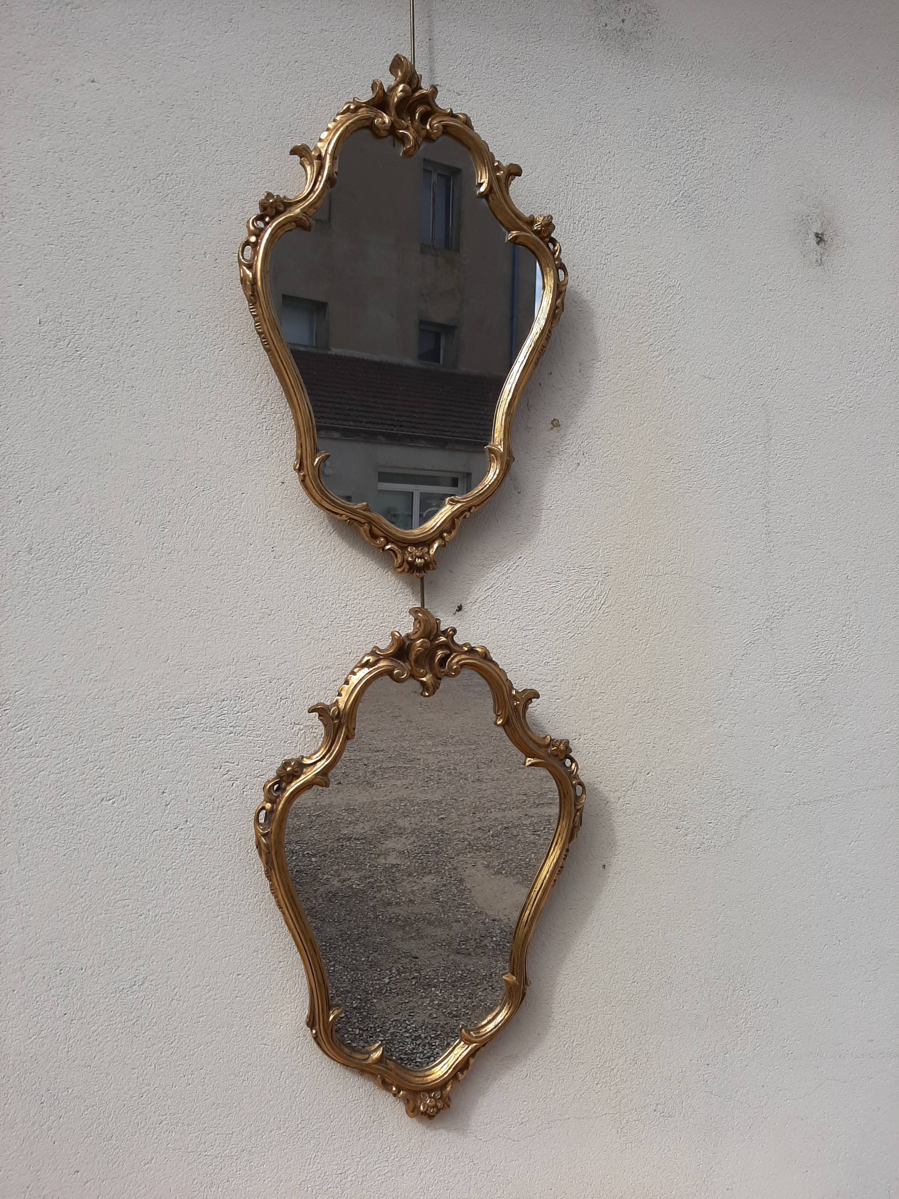 Pair of mirror Baroque style Louis XV gilded