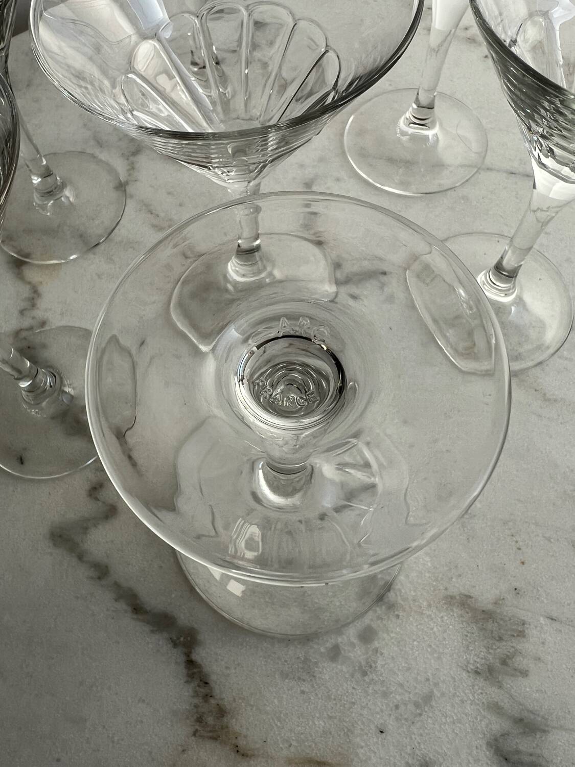 Set of 7 stemmed glasses Arc France