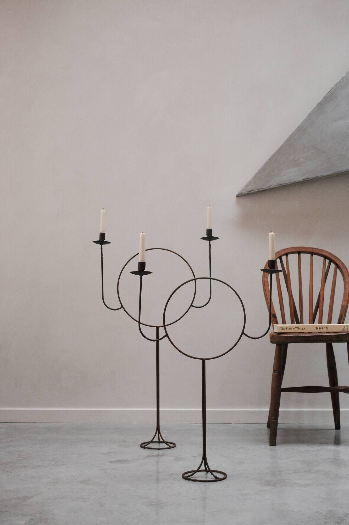 Pair of floor candlesticks