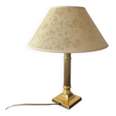 Lampe de chevet Empire laiton doré cannelé – Style néoclassique 1970