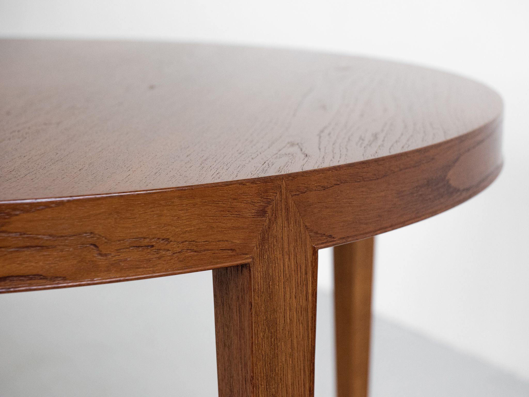 Midcentury Danish round dining table in teak by Severin Hansen for Haslev 1960s