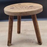 Cowhide egg tripod stool