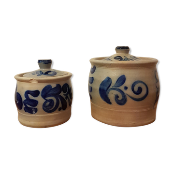 Lot de deux pots en grès alsaciens