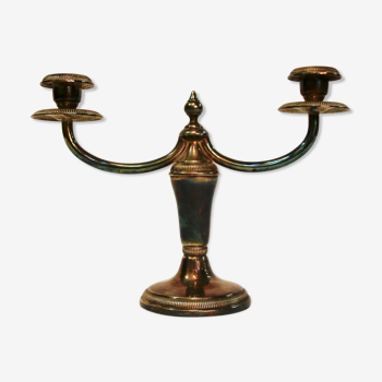 Art Deco candelabra in jaspe bronze, 20th century