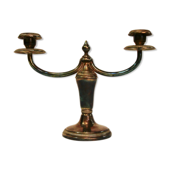 Art Deco candelabra in jaspe bronze, 20th century