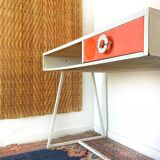 Vintage desk and chair in orange formica