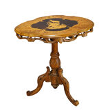 Edelweiss marquetry side table Brienz Switzerland 1900