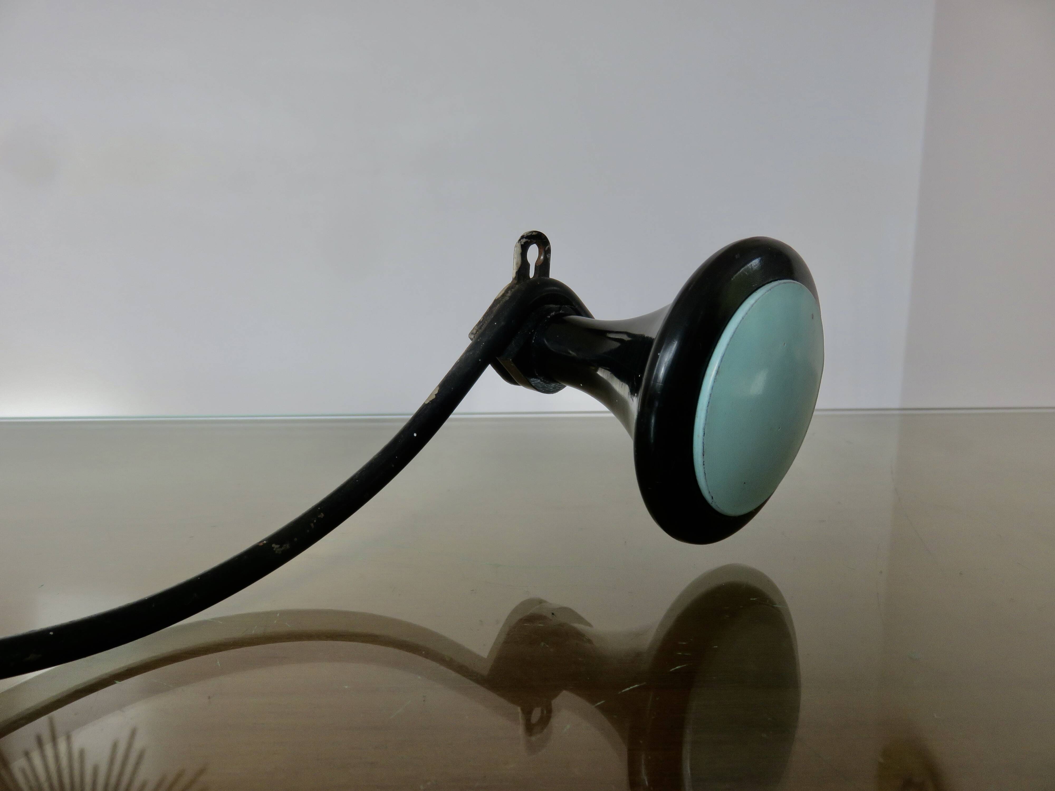 Wall-mounted coat rack, 3 hooks in Bakelite and metal, 1950s/60s