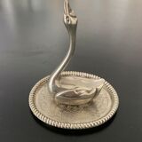 1 Baguier shape Swan shape in silver colored metal