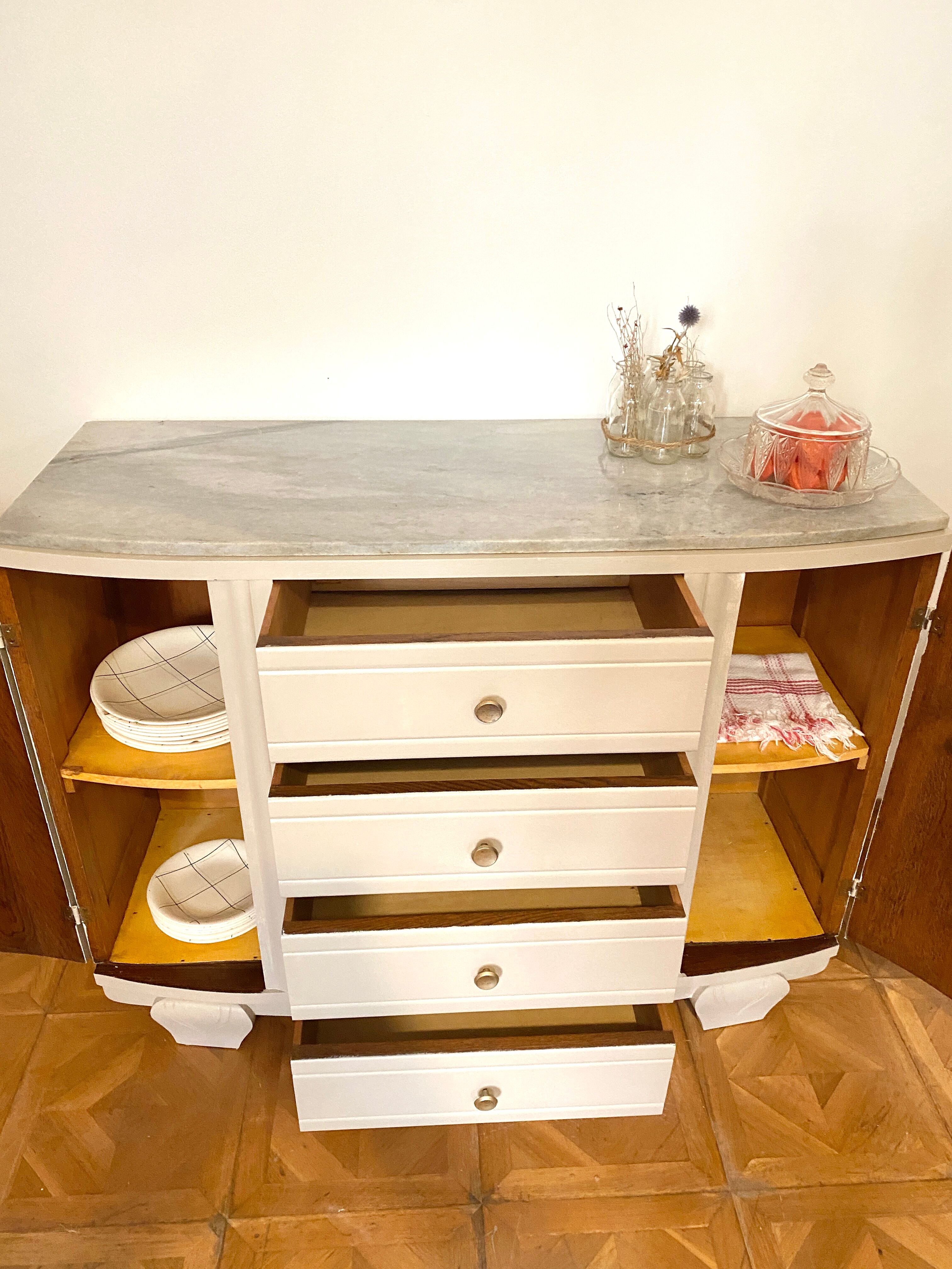 Art Deco clay chest of drawers