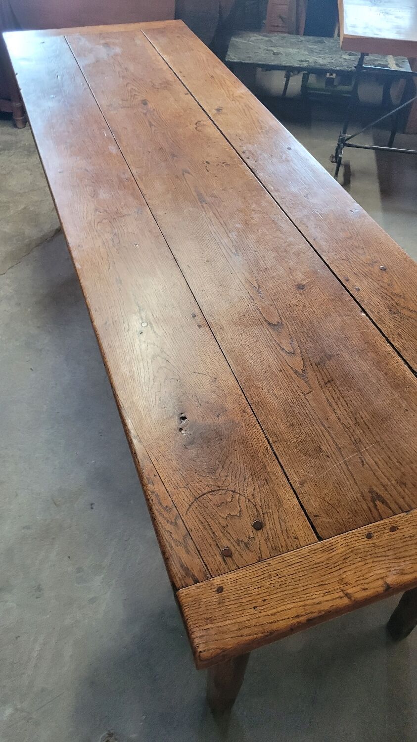 Table Chene Massif Rustique Ancienne