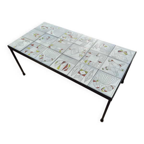 Table basse de Roger Capron des années 60
