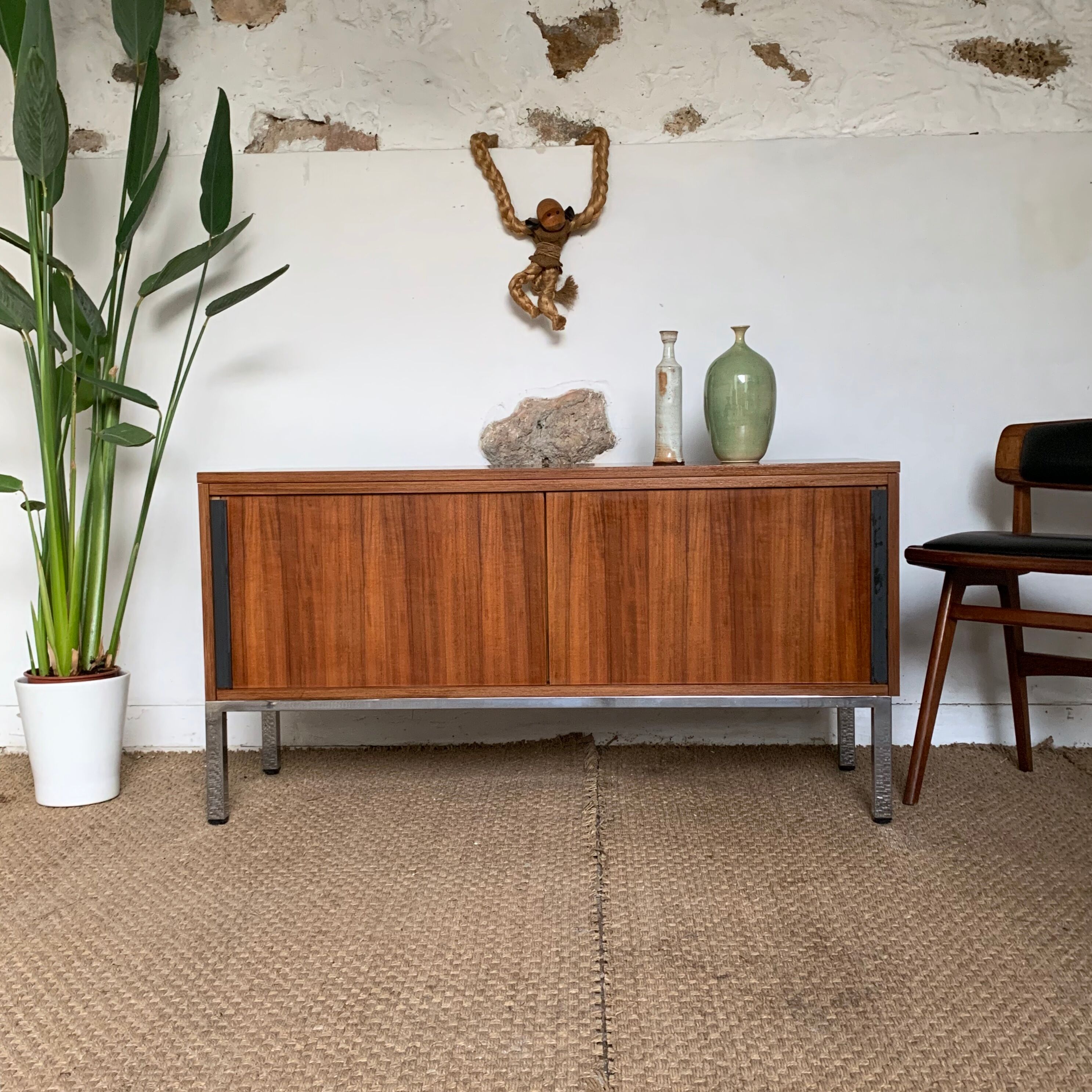 Teak sideboard, sliding doors