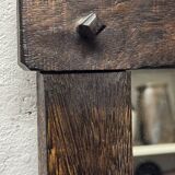 Vintage brutalist mirror in solid wood
