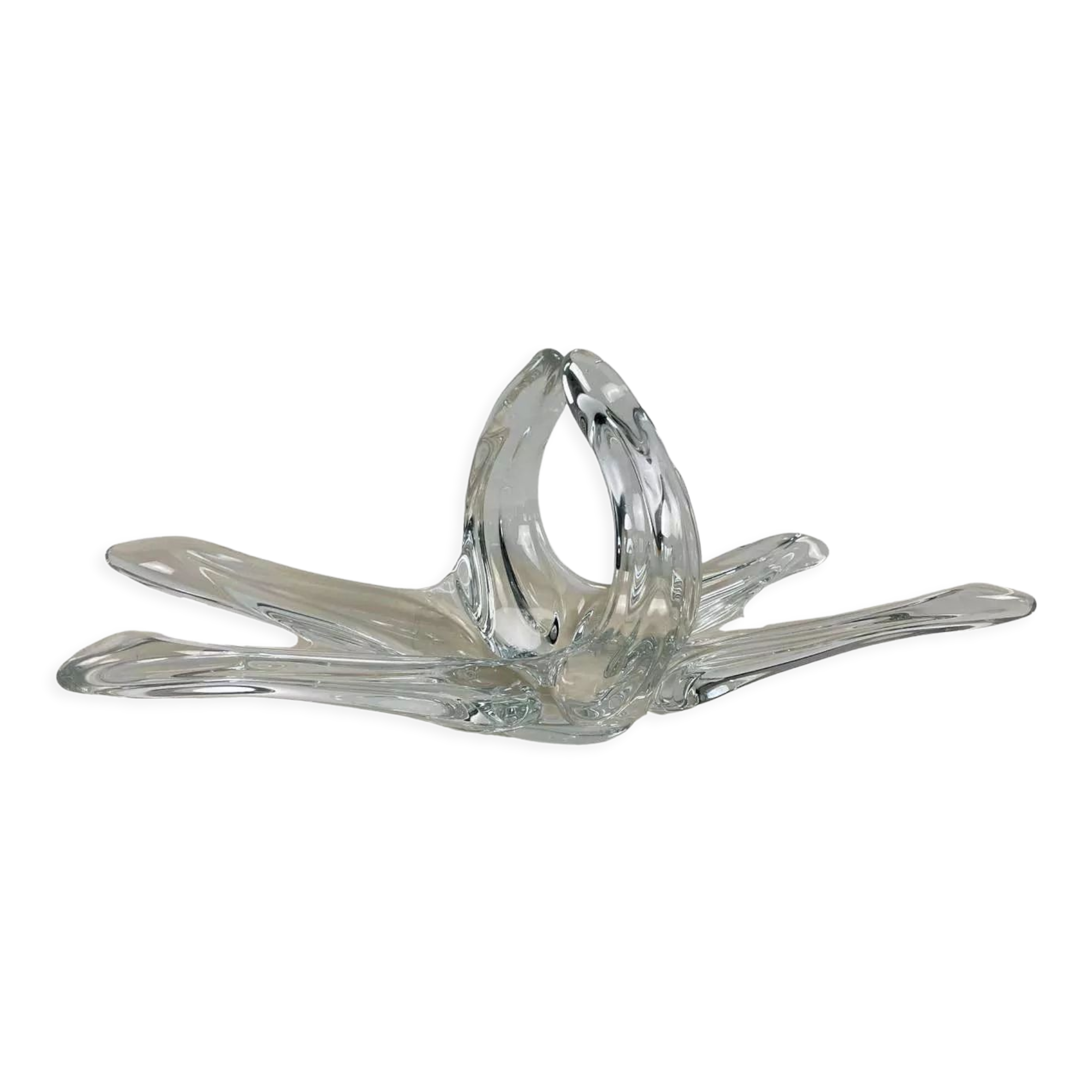 Adorable fruit bowl or centerpiece or flower bowl in translucent crystal - 1960