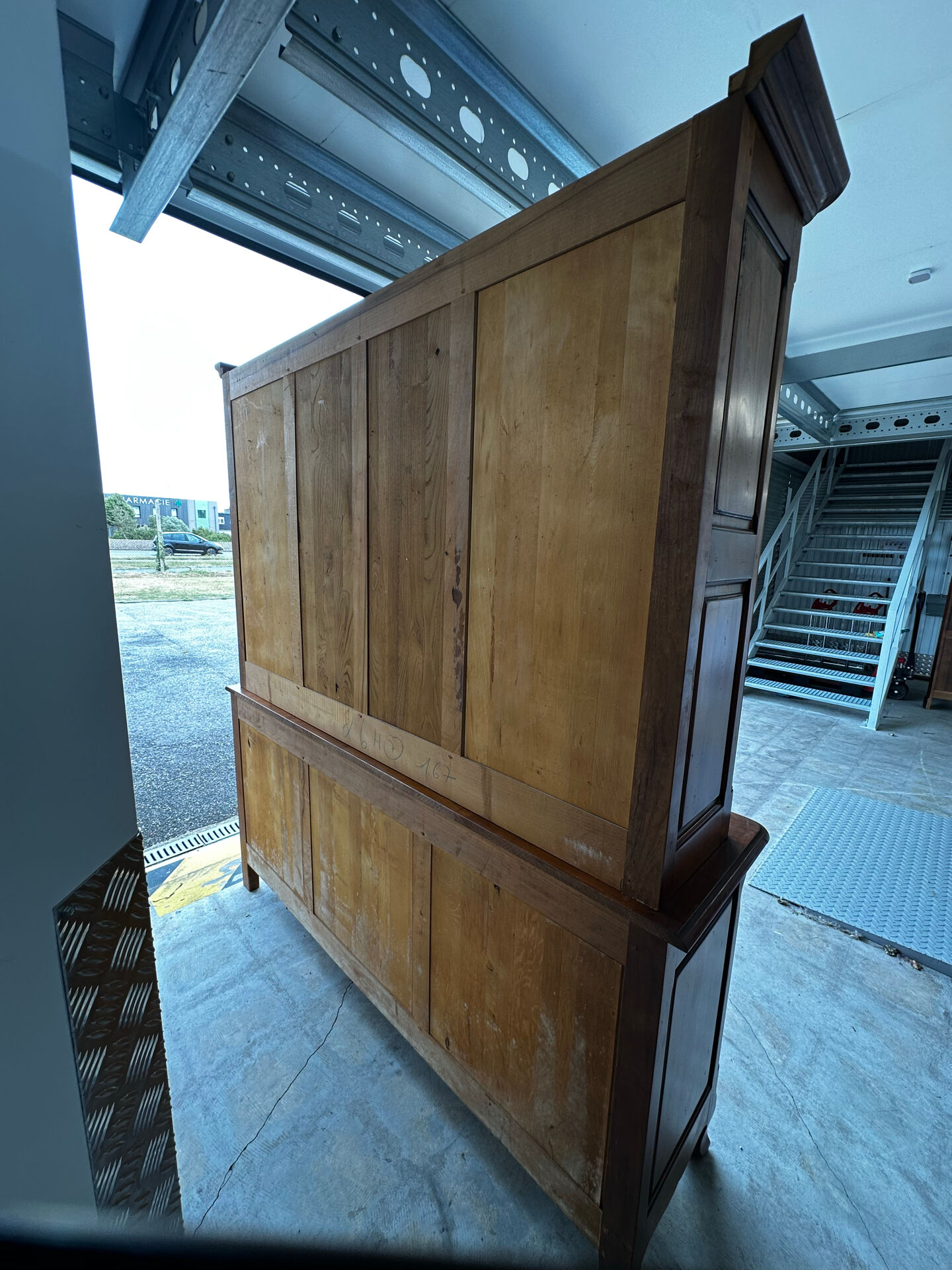 Buffet, rustic sideboard in solid cherry wood, 20th century