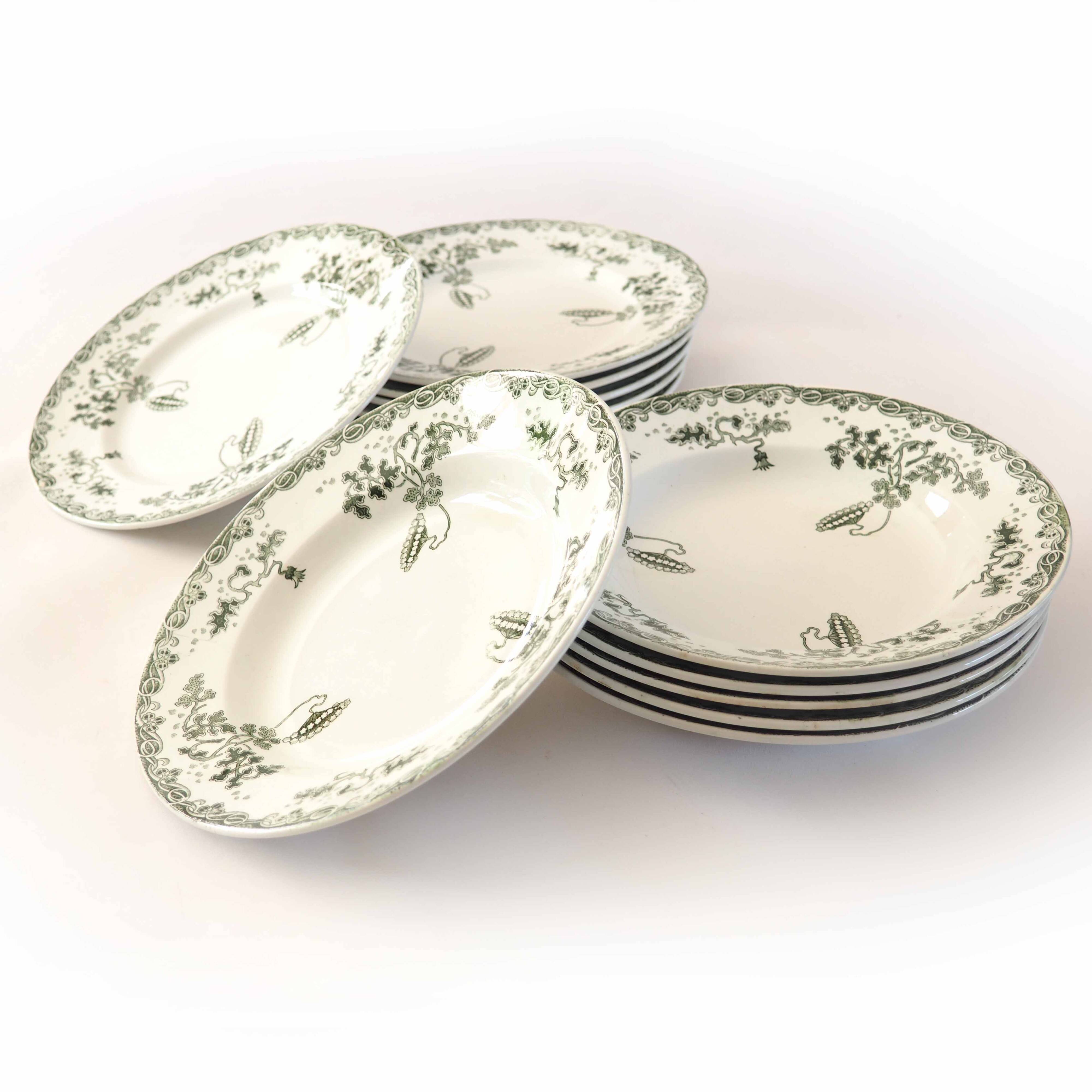 6 Terre de fer Modernstyle deep plates