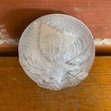 Plafonnier applique ancienne verre moulé + support metal blanc vintage