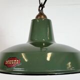 Industrial Green Enamel Factory Pendant Lamp from Multi Electrical Co,1960s