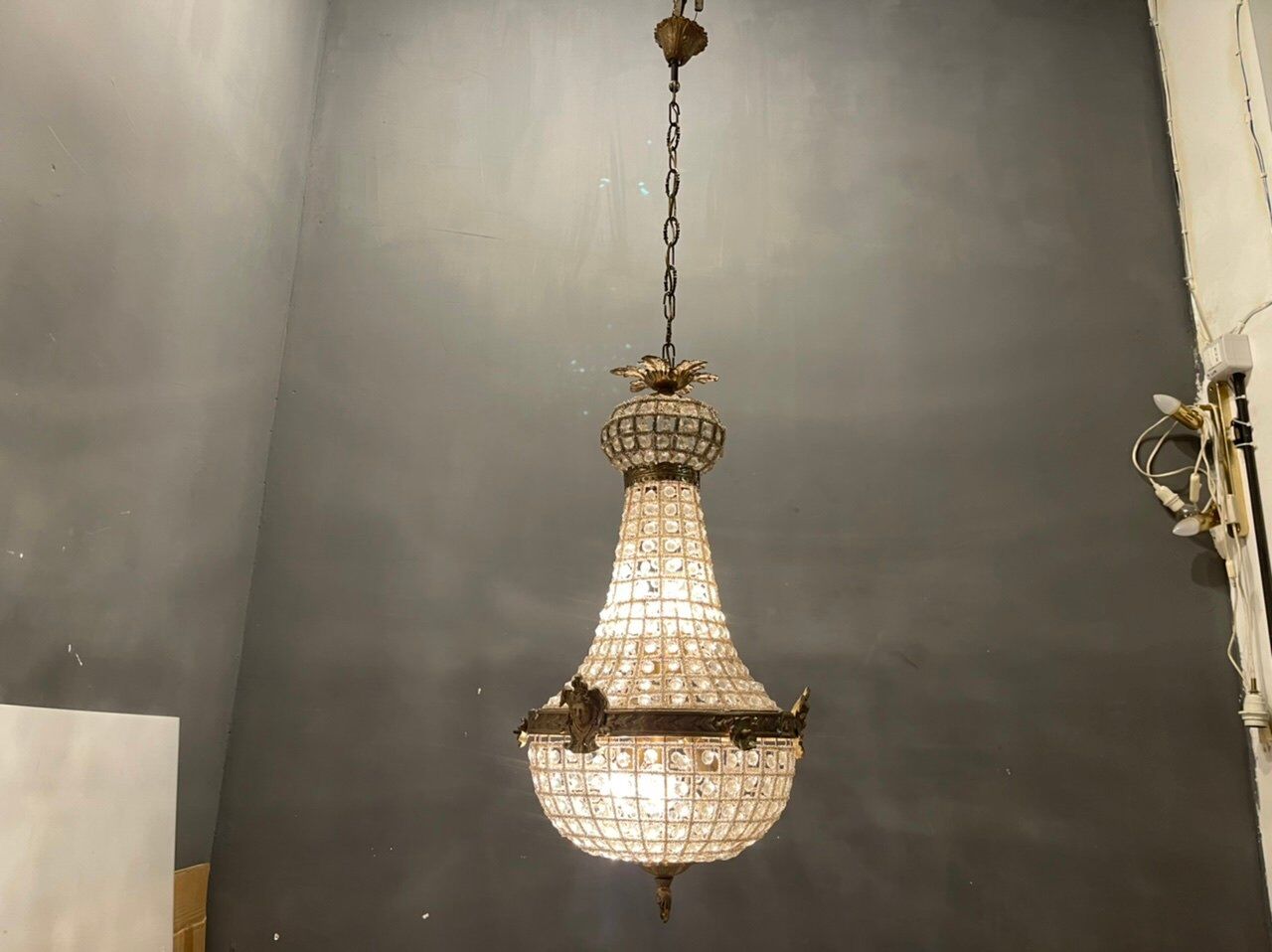 Crystal brass chandelier