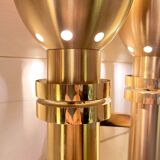 Three Large Scandinavian Brass Sconces, Mid Century