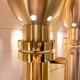 Three Large Scandinavian Brass Sconces, Mid Century