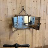 Miroir triptyque en bambou et laiton 1876