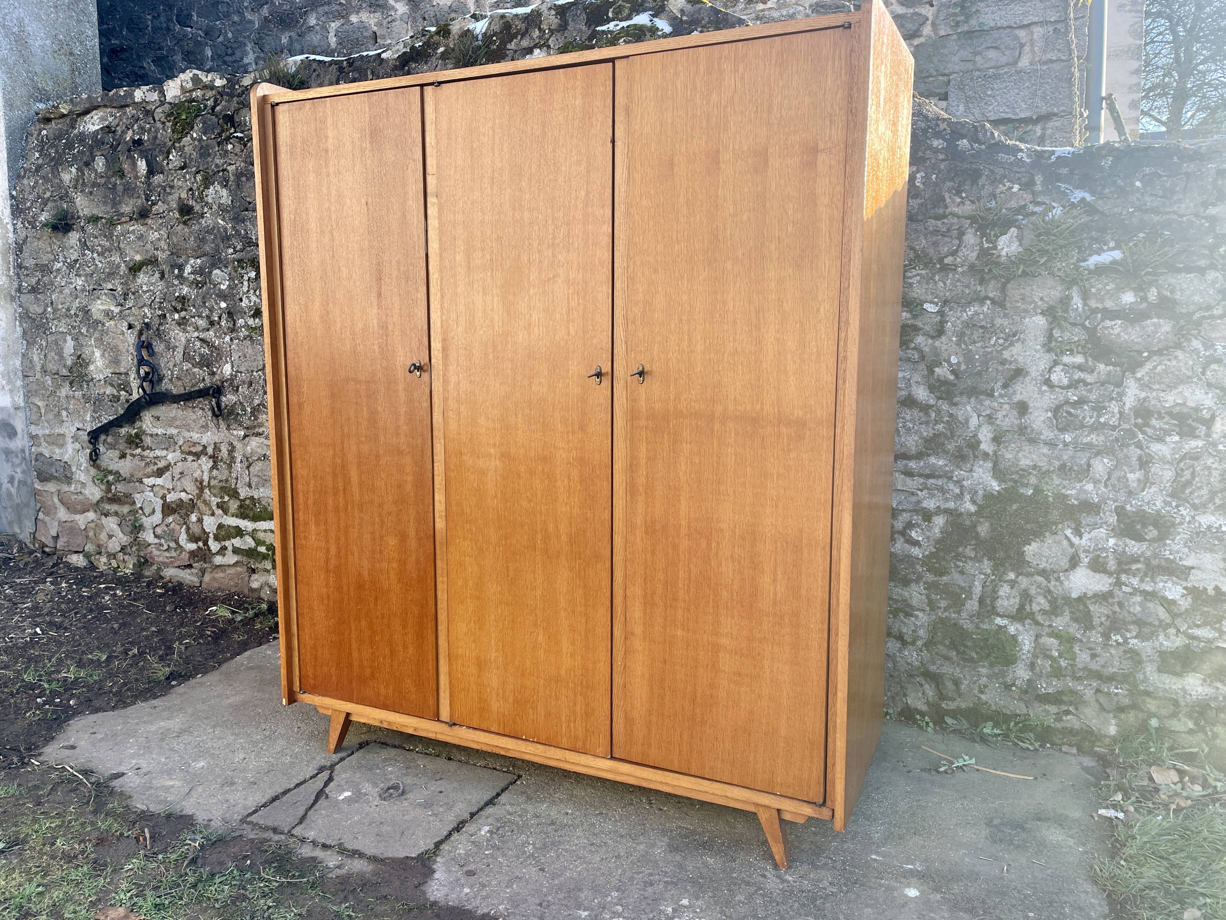 Blonde wood wardrobe 1970