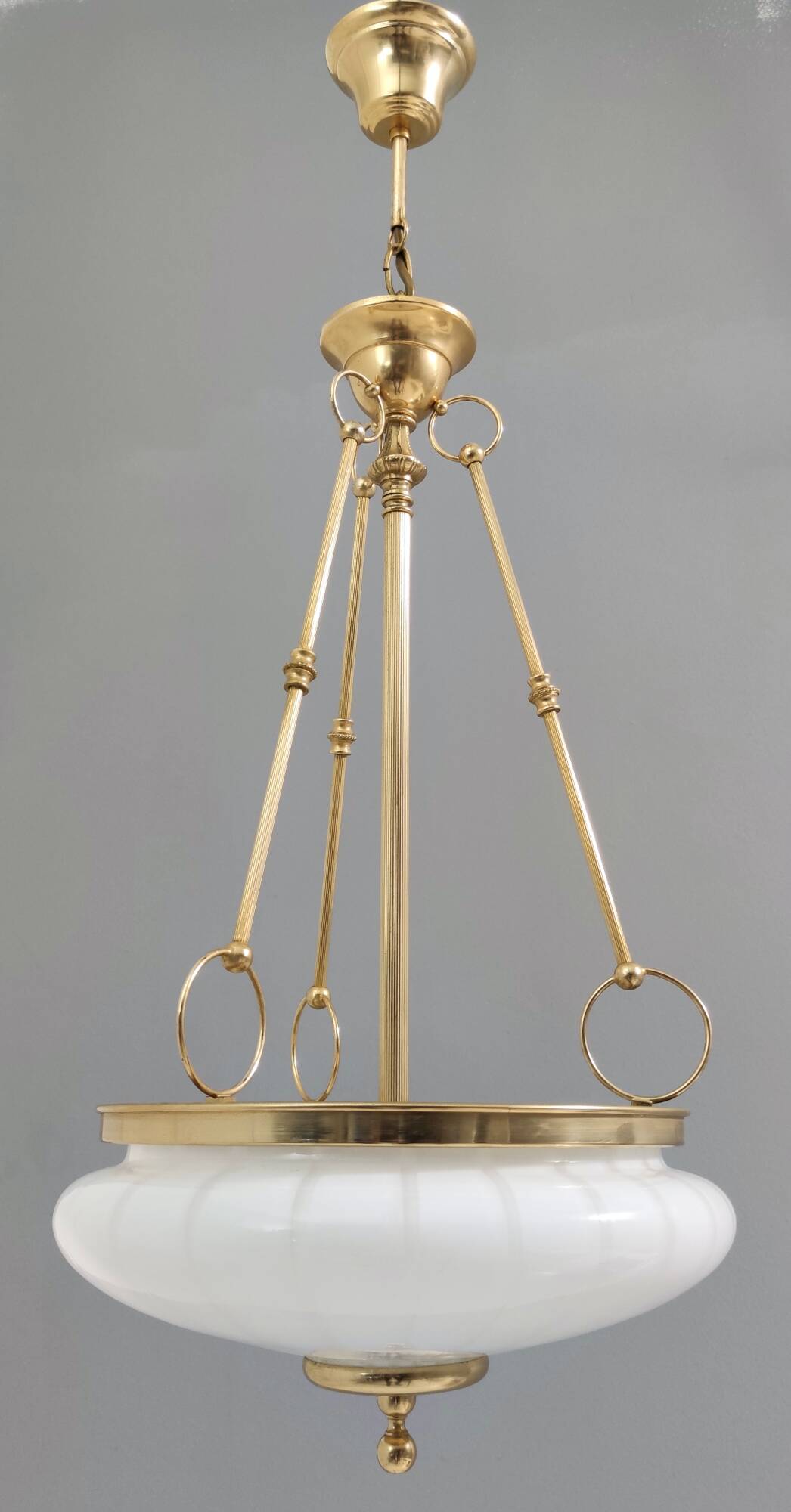 Vintage Murano Glass and Brass Ceiling Light in Neoclassical Style, Italy