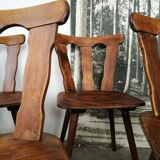 Set of 8 wooden bistro chairs