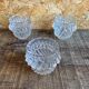 Set of 3 Vintage Glass Moulded Condiment Salts #D979