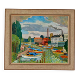 Original Swedish Oil on Panel – “Motif from Sundbyberg” by John Carlson