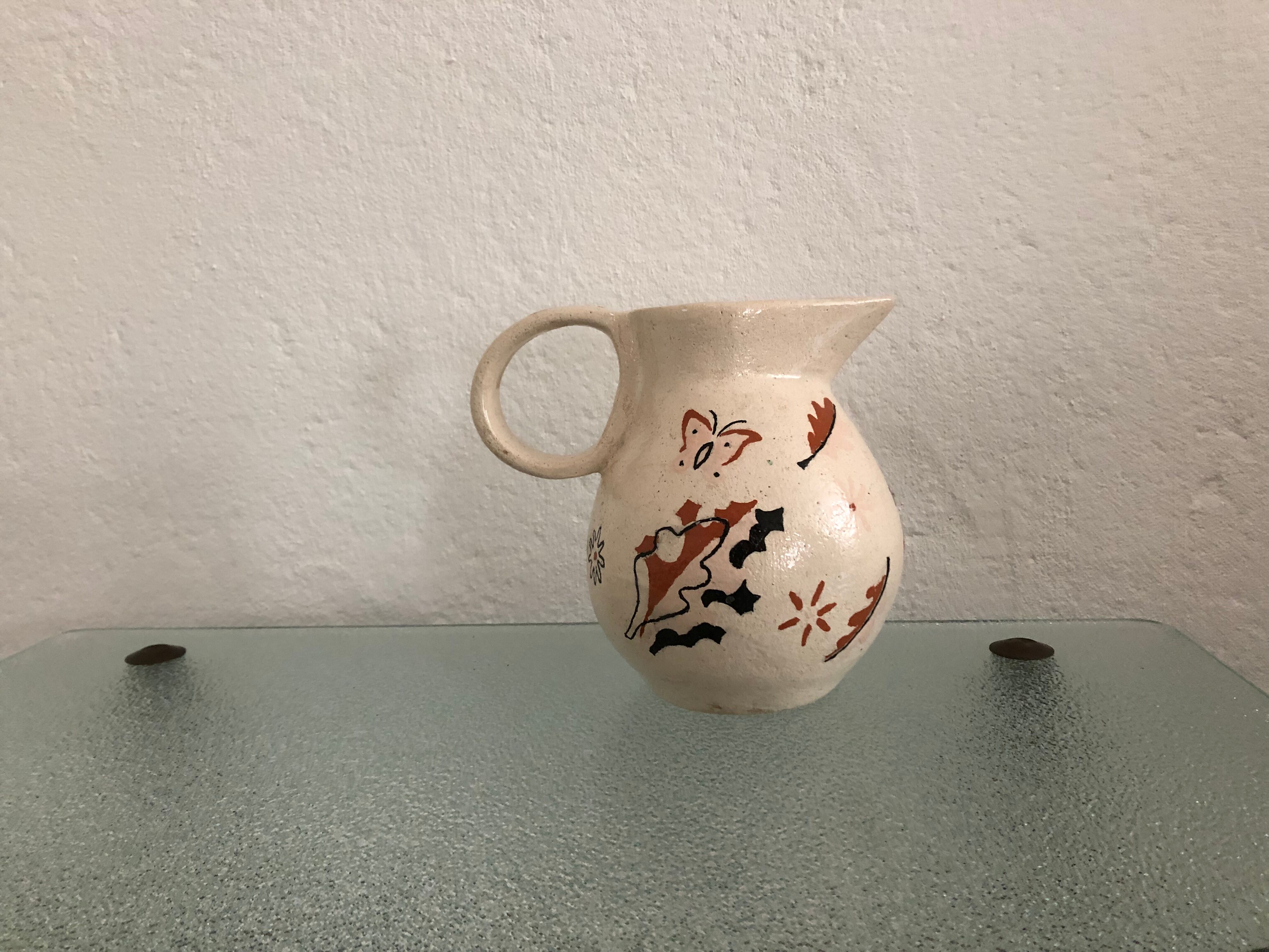 Vintage stoneware pitcher 1950