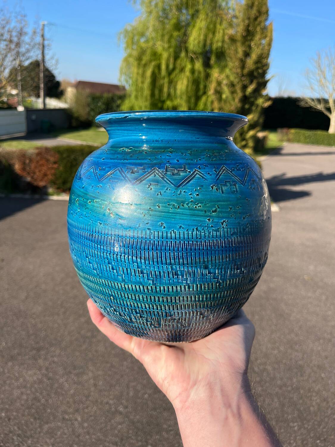 Large Aldo Londi Bitossi vintage ceramic vase