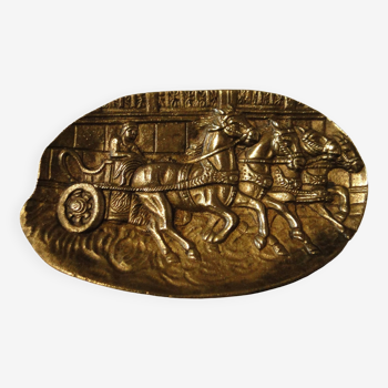 Vide poche bronze decor relief char romain