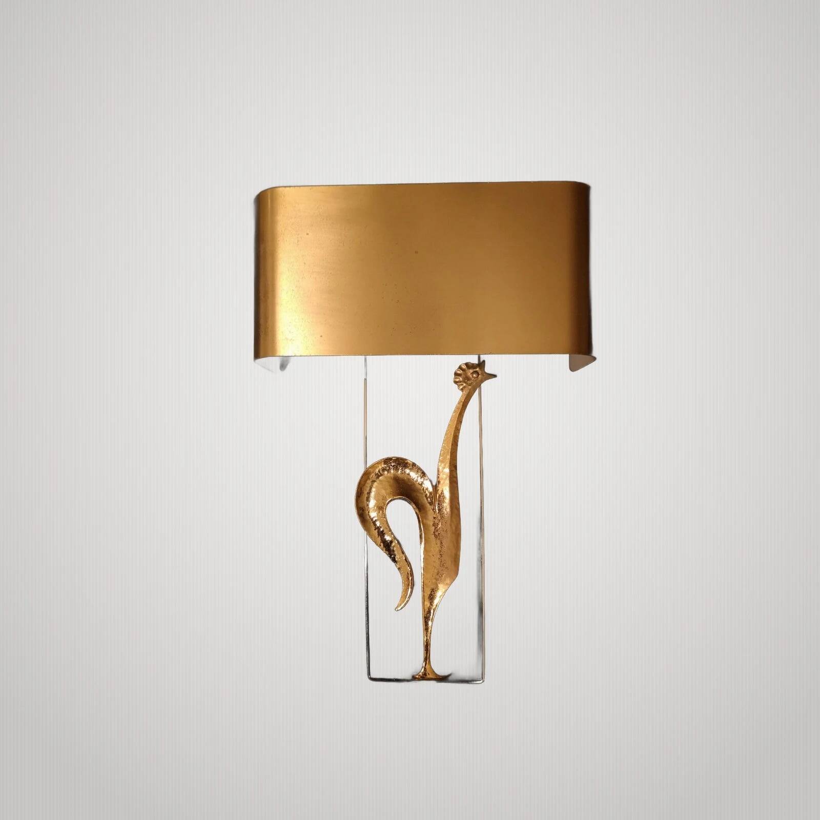 Maison Charles wall lamp modernist gilded bronze Very good condition height 3
