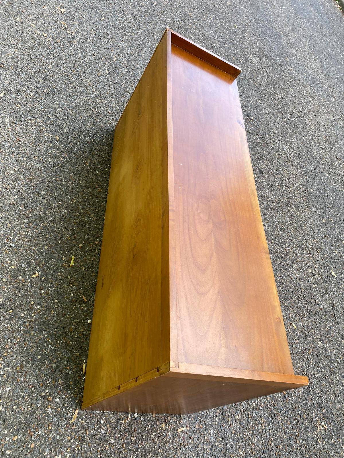 Vintage solid wood desk with removable secretary in colonial style from the 1960s.