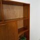Deens hoge teak vakkenkast met bar vintage wandkast