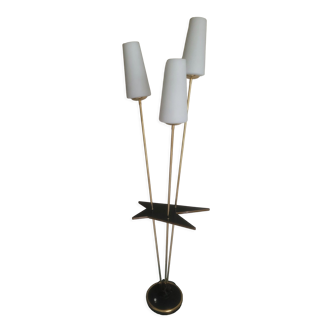 Lampadaire vintage 3 tulipes et formica