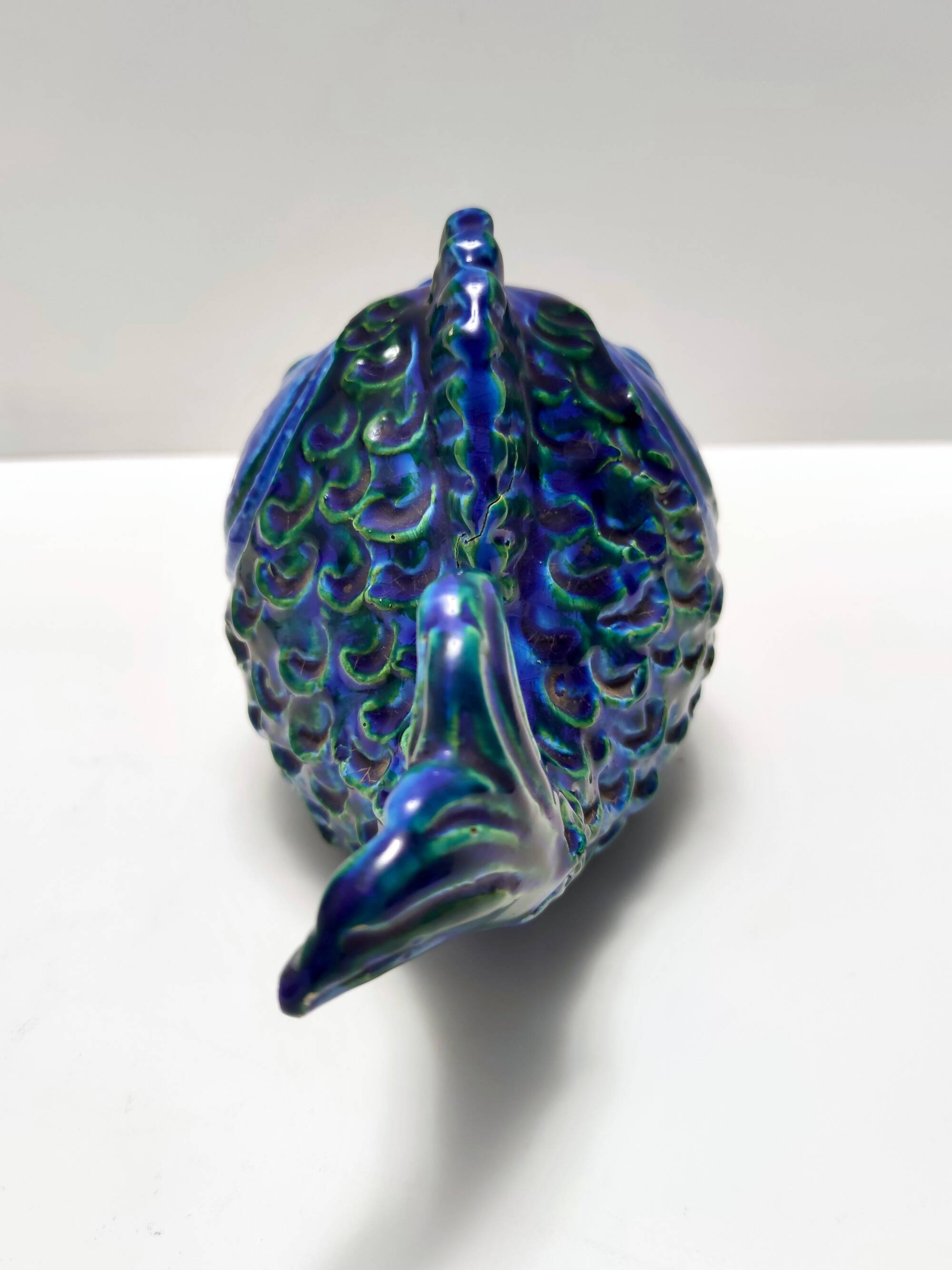 Rimini Blue Ceramic Fish Money Box by Bitossi, Italy