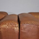 Cognac leather armchairs by BL Arredamenti, 1970s, set of 4
