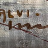 HST Marine painting "Live alley of Calvi" Corsica signed circa 1950